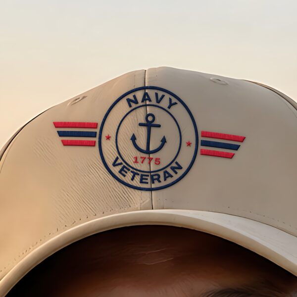 Navy Veteran Patch Dad Hat, Khaki
