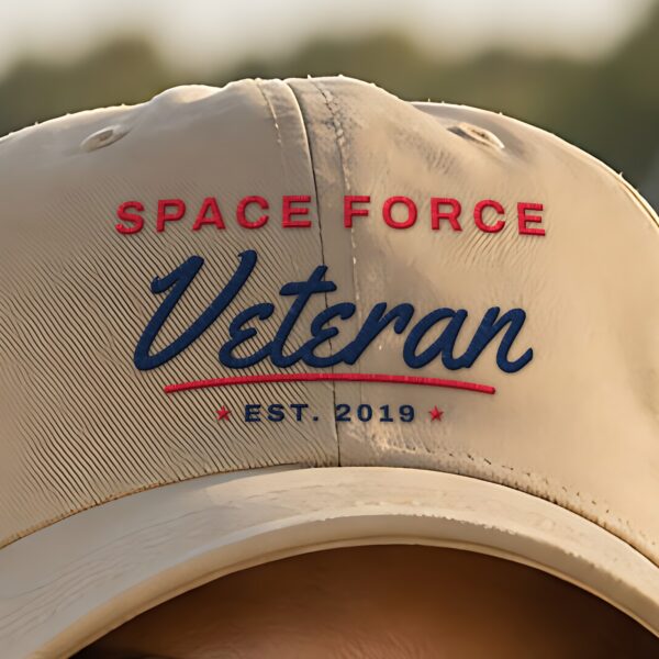 Space Force Veteran Script Dad Hat, Khaki