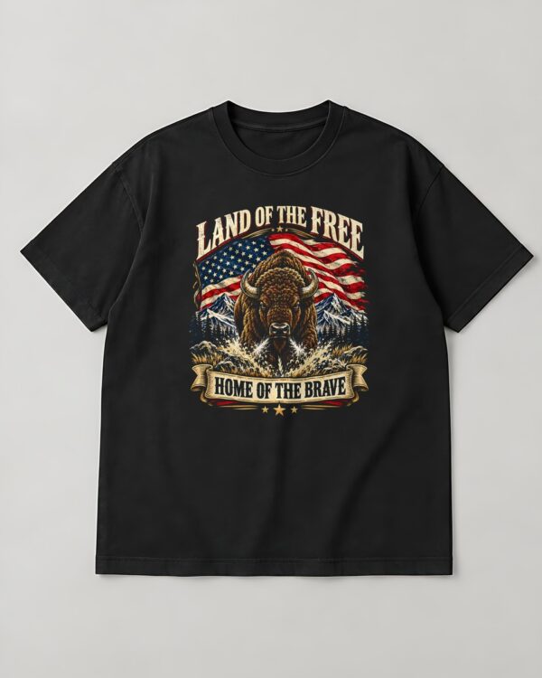 Land of the Free Bison Tee