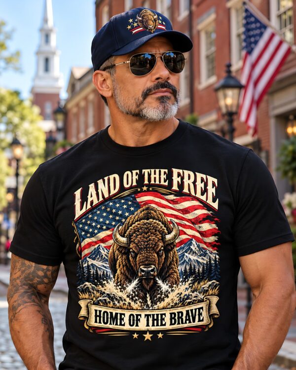 Land of the Free Bison Tee