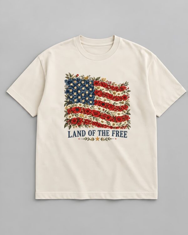 Land of the Free Wildflower Flag Tee