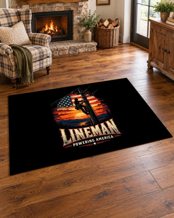 Lineman Powering America Area Rug