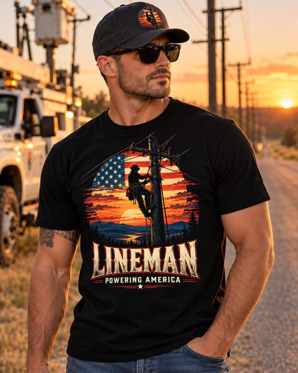 Lineman Powering America Tee