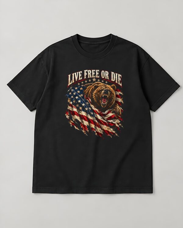 Live Free or Die Grizzly Tee
