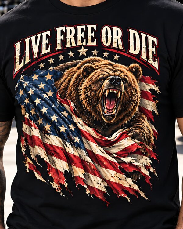 Live Free or Die Grizzly Tee