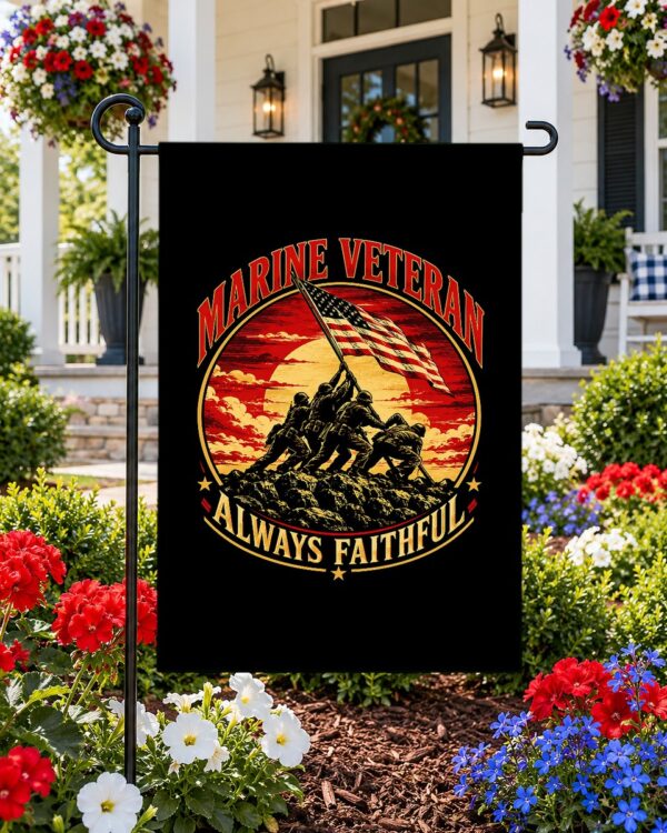 Marine Veteran Always Faithful Garden Flag