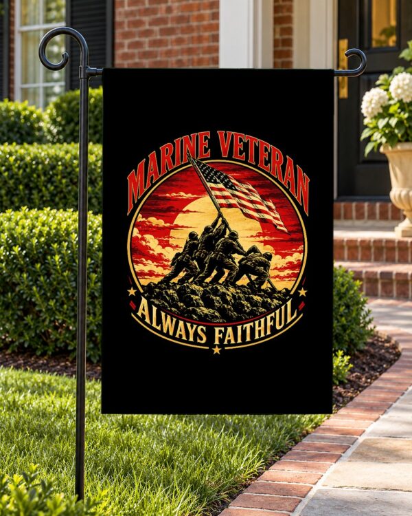 Marine Veteran Always Faithful Garden Flag