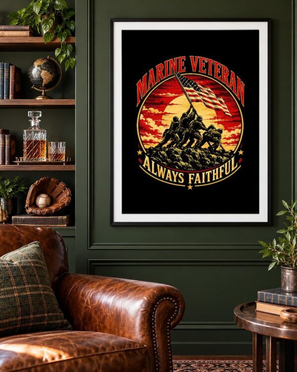 Marine Veteran Always Faithful Poster