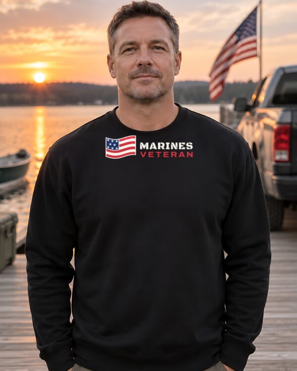 Marines Veteran Flag Crewneck Sweatshirt