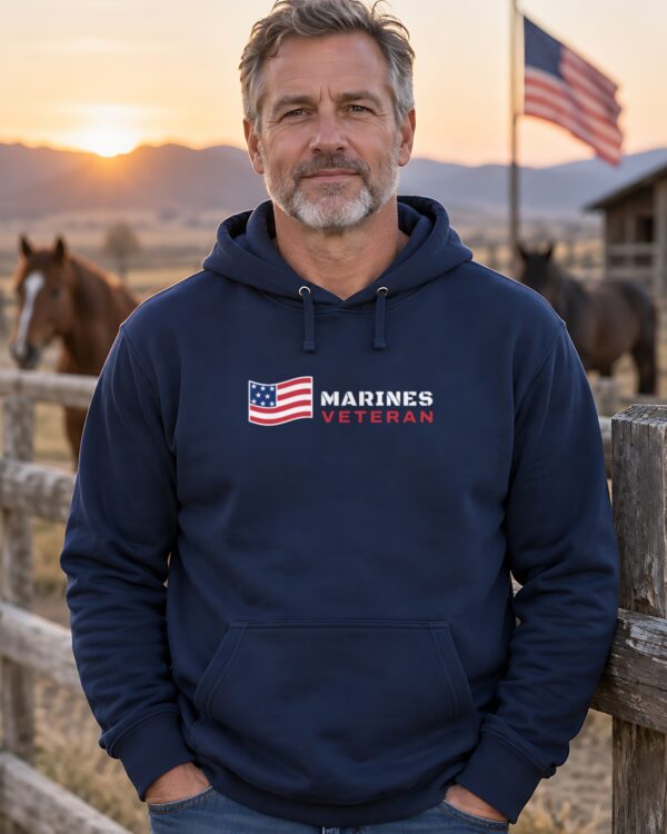 Marines Veteran Flag Hoodie