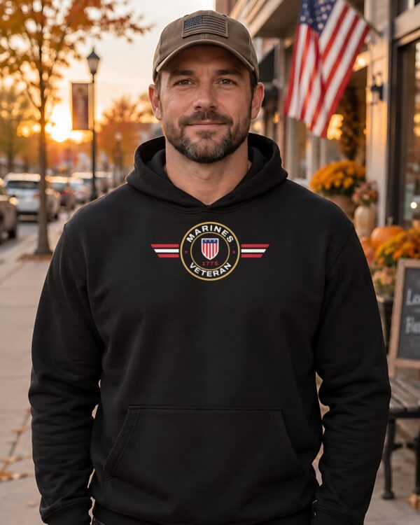 Marines Veteran Patch Hoodie