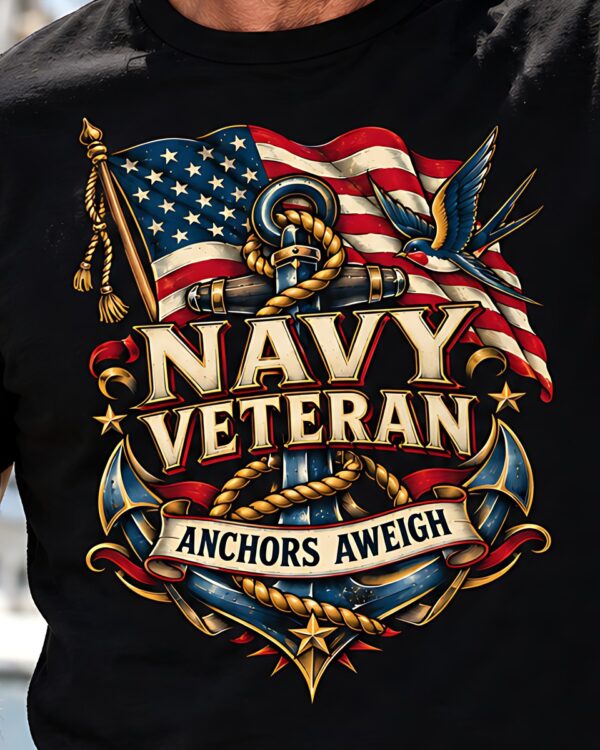 Navy Veteran Anchors Aweigh Tee