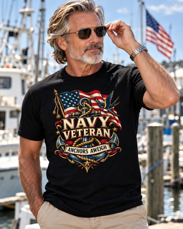 Navy Veteran Anchors Aweigh Tee