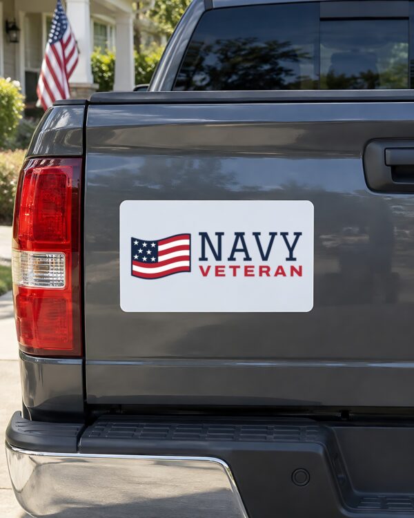 Navy Veteran Flag Car Magnet