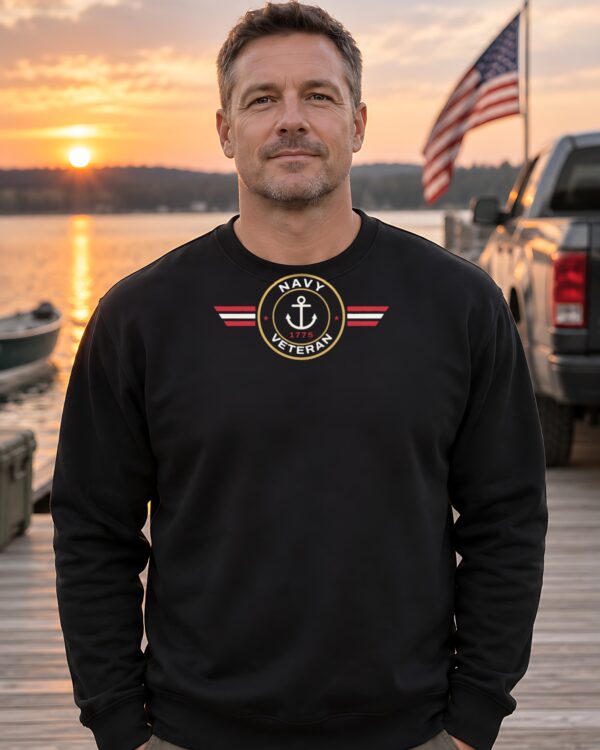Navy Veteran Patch Crewneck Sweatshirt