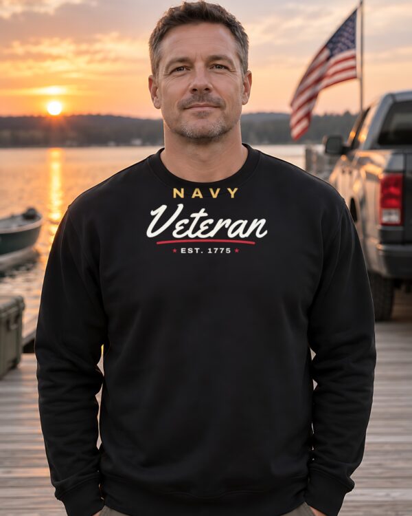 Navy Veteran Script Crewneck Sweatshirt