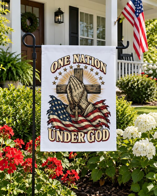 One Nation Under God Praying Hands Garden Flag