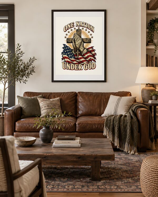 One Nation Under God Praying Hands Poster