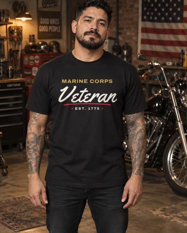 Marines Veteran Script Tee