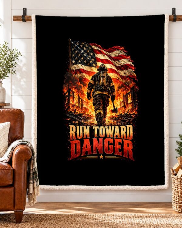 Run Toward Danger Sherpa Fleece Blanket