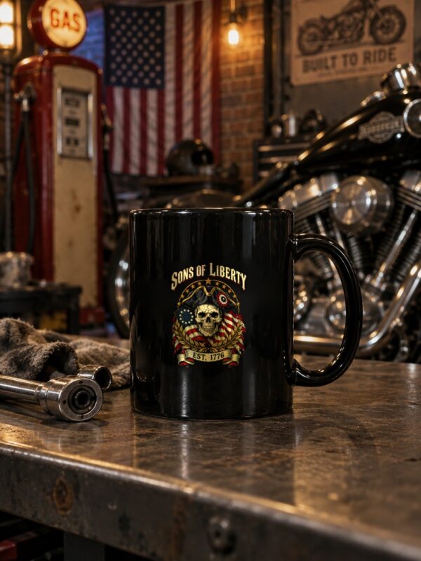Sons of Liberty Skull Black Mug