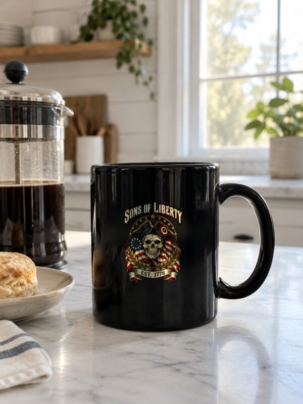 Sons of Liberty Skull Black Mug