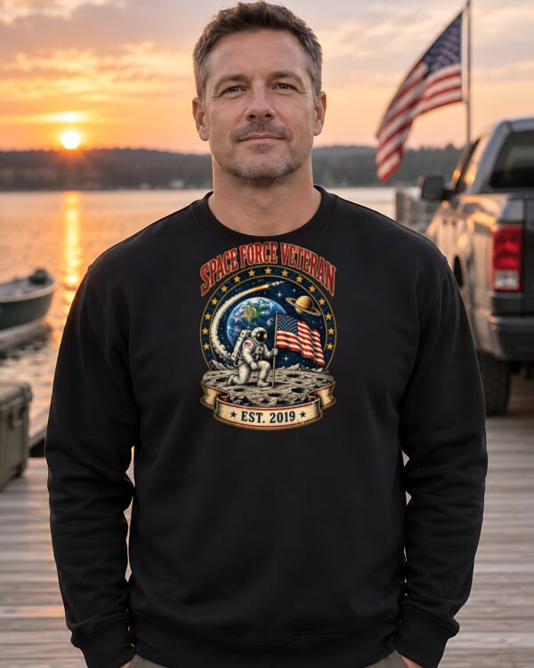Space Force Veteran Moon Landing Crewneck Sweatshirt