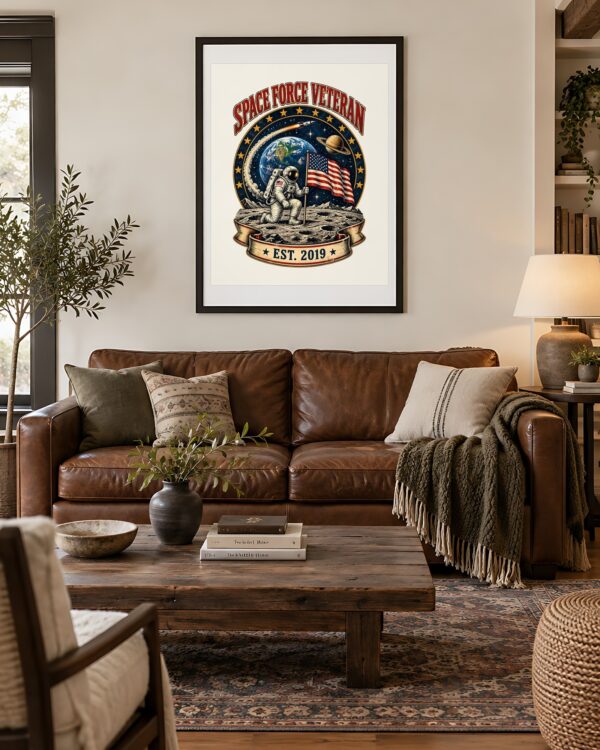 Space Force Veteran Moon Landing Poster