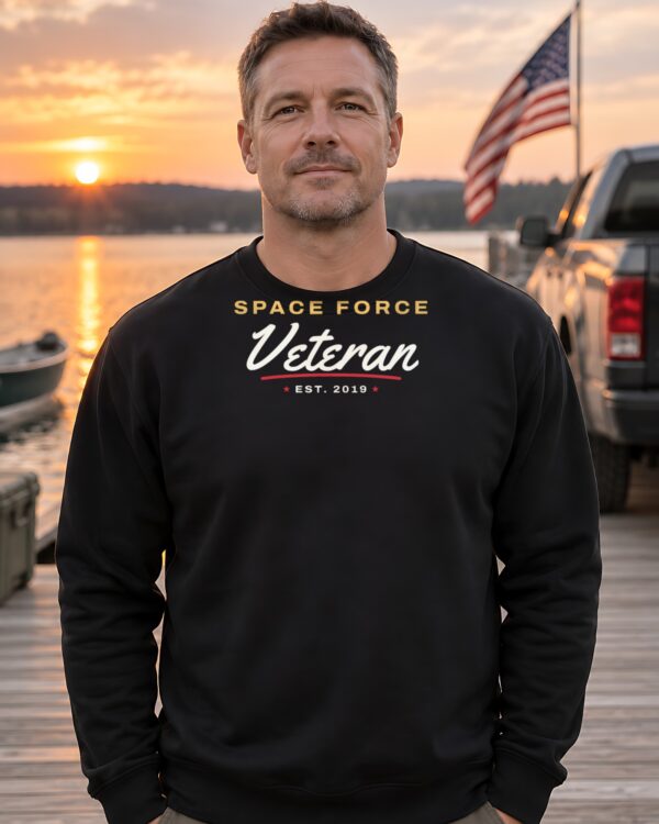 Space Force Veteran Script Crewneck Sweatshirt