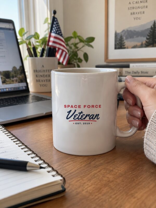 Space Force Veteran Script Mug