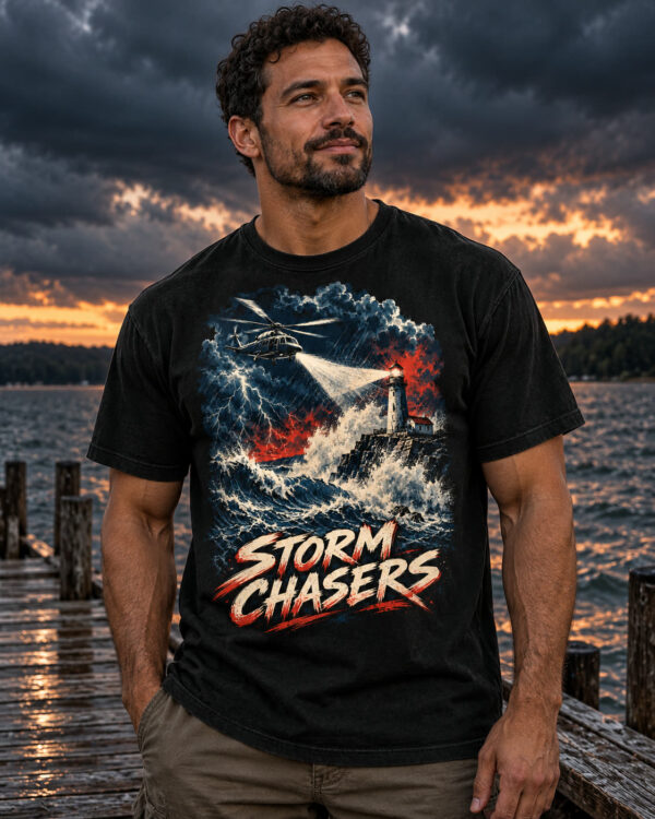 Storm Chasers Helicopter & Lighthouse Tee