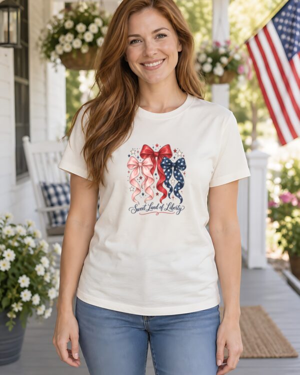 Sweet Land of Liberty Coquette Bows Women's Fitted Tee