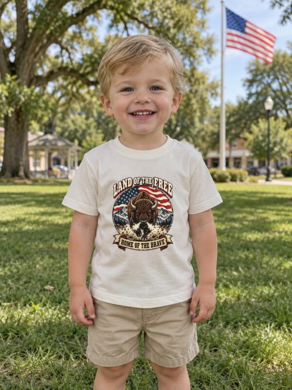 Land of the Free Bison Toddler Tee