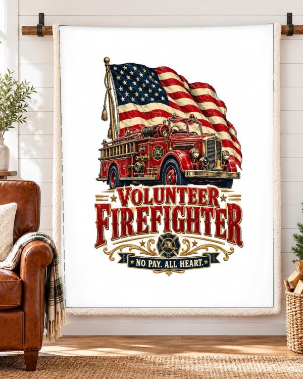 Volunteer Firefighter Sherpa Fleece Blanket