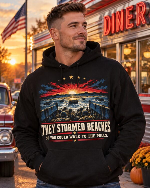 They Stormed Beaches Men's Hoodie