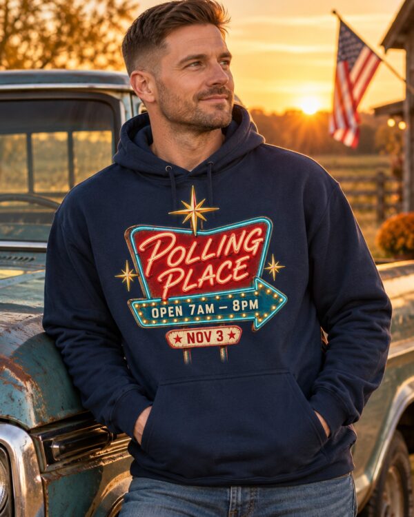 Polling Place Neon Men's Hoodie