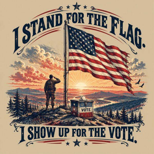 I Stand for the Flag I Show Up for the Vote Men's Hoodie
