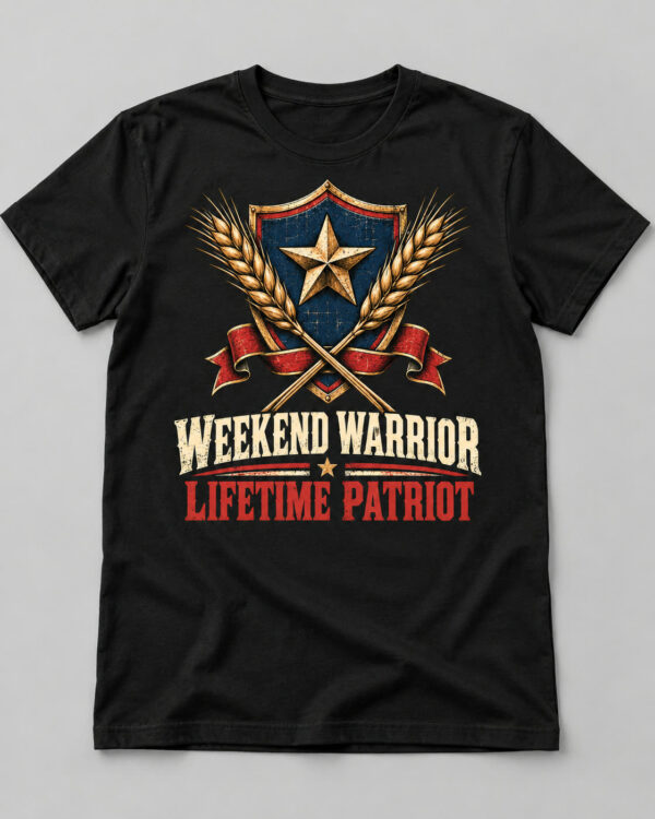Weekend Warrior / Lifetime Patriot Crest Tee, Black