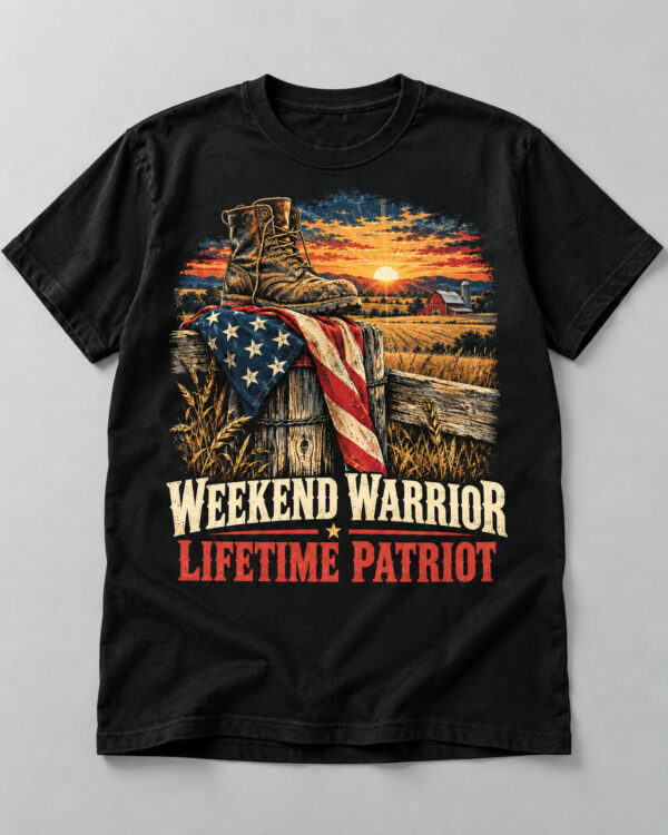 Weekend Warrior / Lifetime Patriot Tee, Black