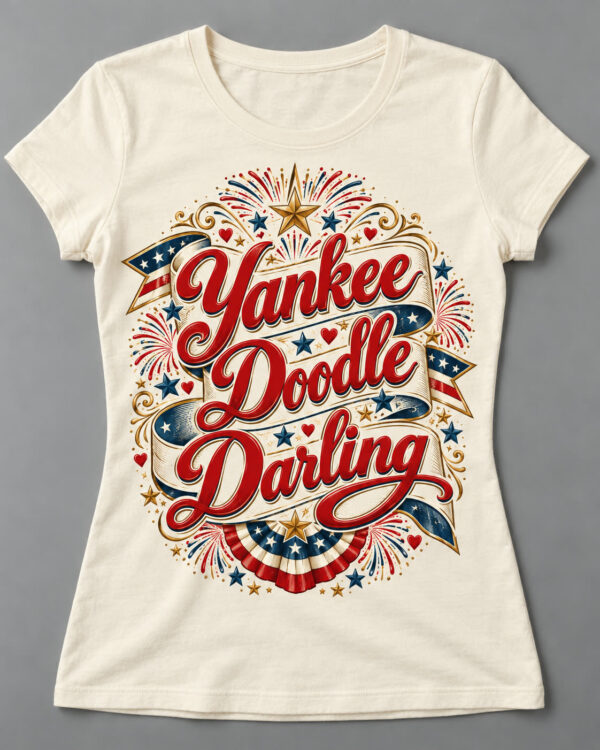 Yankee Doodle Darling Banner Tee, Ivory